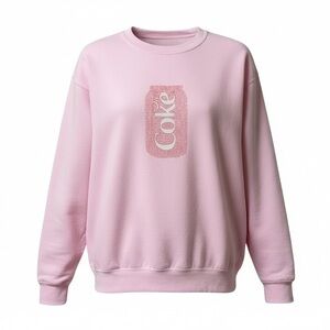 Gildan Heavy Blend Long Sleeve Round Neck Pink I Need Diet Coke Sweatshirt L New